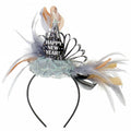 diadeem Oud & Nieuw veren zwart/wit one-size