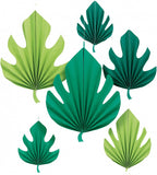 feestdecoratie palmblad 20/30/40 cm groen 6 stuks
