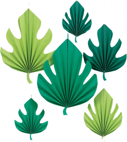 feestdecoratie palmblad 20/30/40 cm groen 6 stuks