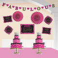 feestdecoratieset zwart/roze 10-delig