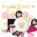 feestset you & me liefde papier 60-delig