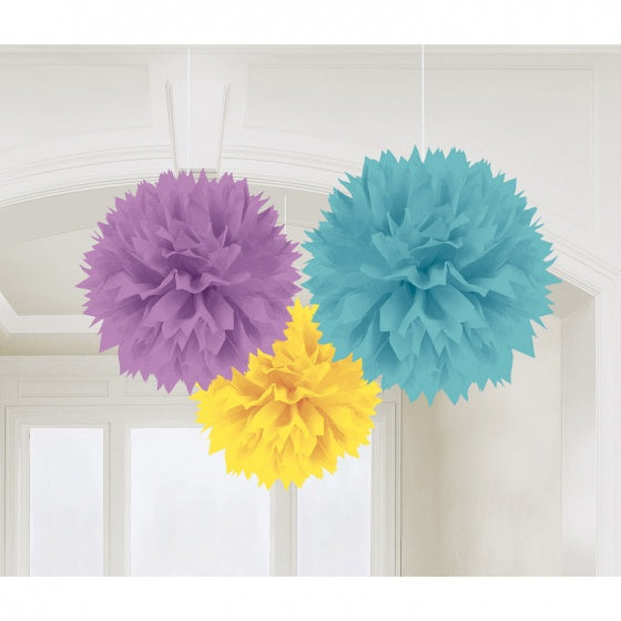 fluffy hangdecoraties 40 cm 3 stuks