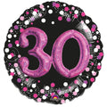 folieballon Happy 30 Birthday 91 cm helium zwart/roze
