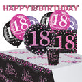 partypakket happy 18th birthday dames roze/zwart 41-delig