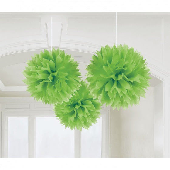 pompoms feestdecoratie 40,6 cm 3 stuks groen