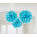 pompoms feestdecoratie 40,6 cm 3 stuks lichtblauw