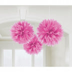 pompoms feestdecoratie 40,6 cm 3 stuks roze