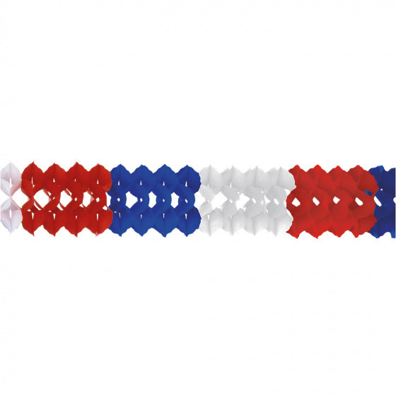 slinger Garland 400 cm papier rood/wit/blauw