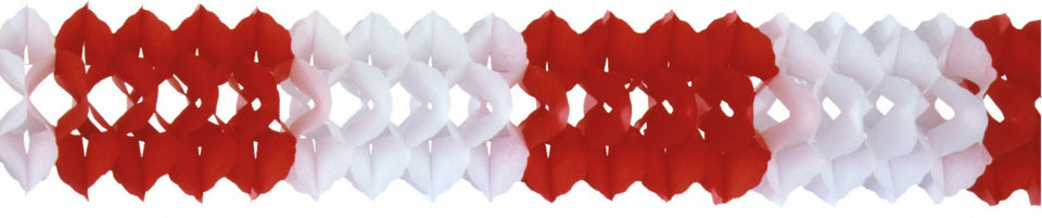 slingers 16 cm x 400 cm rood/wit