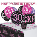 feestpakket Sparkling 30 jaar roze/zwart 41-delig