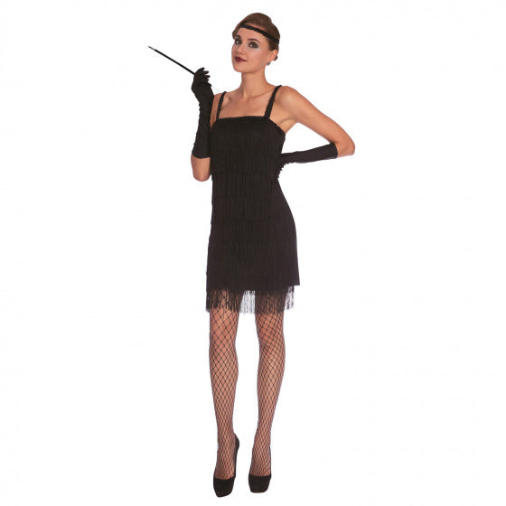 verkleedjurk flapper dames polyester zwart maat S