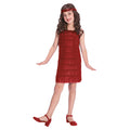 verkleedjurk franjes meisjes polyester rood 6-8 jaar