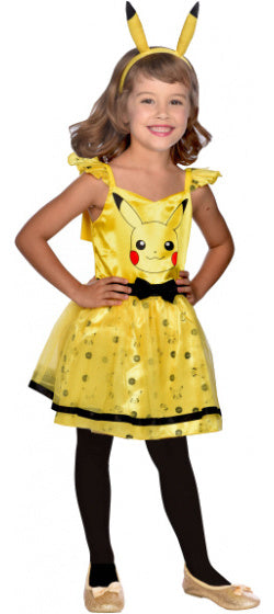 verkleedjurk Pickachu meisjes polyester geel maat 3-4