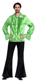 shirt Satin heren polyester groen maat XL