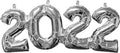 nieuwjaarsballon 2022 folie 53 x 22 cm zilver