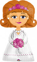 folieballon Bride 71 x 122 cm bruin/wit