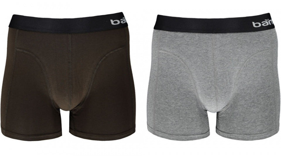 boxershorts Basic heren viscose grijs/bruin 2 stuks maat S