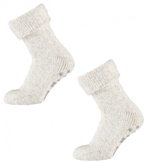 huissokken wol/polyamide lichtgrijs 2-pack maat 43-46