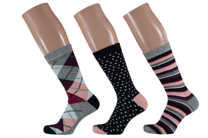 sokken Fashion Bamboo dames bamboe argyle 3-pack mt 39/42