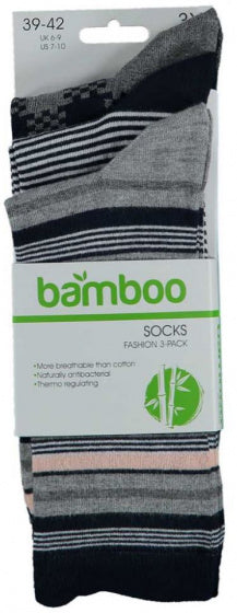 sokken Fashion Bamboo dames stripes 3-pack mt 35/38
