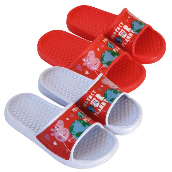 badslippers Peppa Pig junior rubber wit/rood maat 30/31