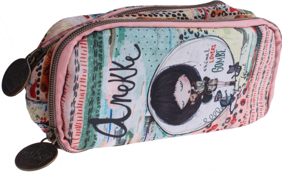 etui Anekke meisjes 23 x 10 x 6 cm textiel roze