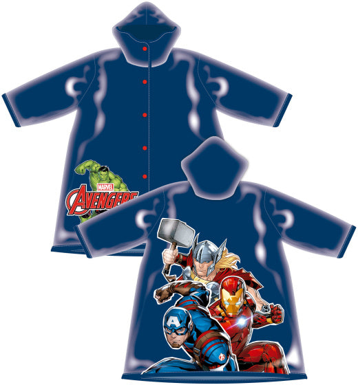 regenjas Avengers junior PVC donkerblauw maat 8 jaar