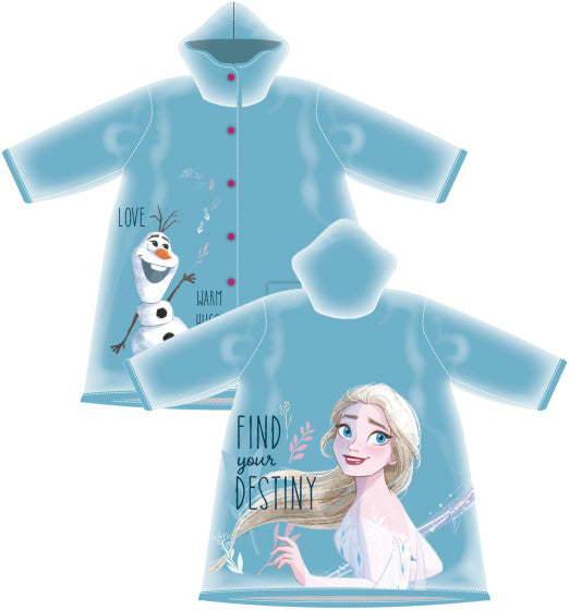 regenjas Frozen meisjes PVC lichtblauw maat 6 jaar