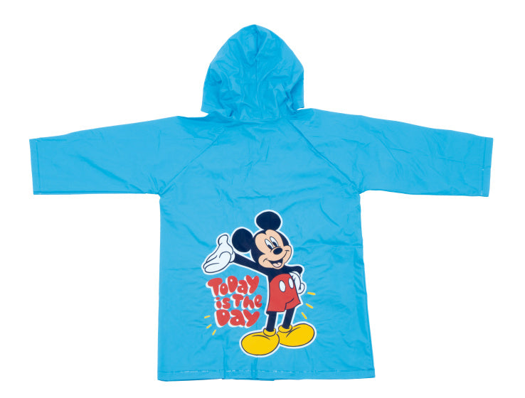 Arditex Regenjas Mickey Today is The Day junior PVC lichtblauw maat 4 jaar