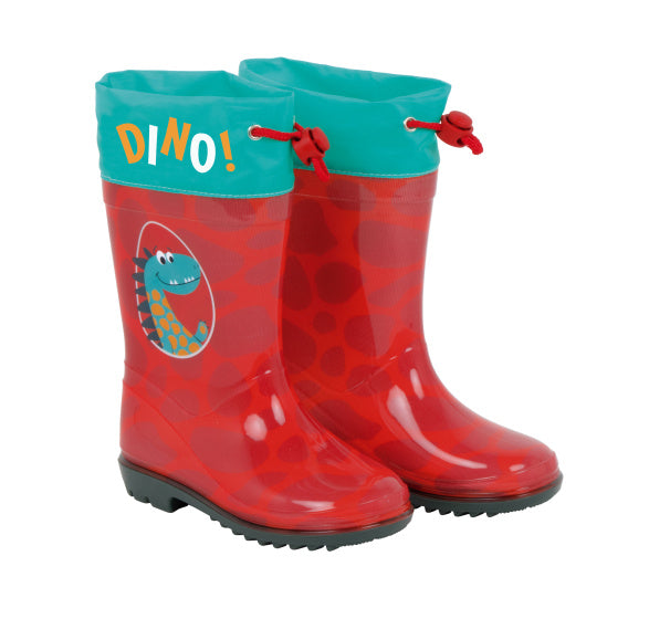 Arditex Regenlaarzen junior PVC/textiel rood/turquoise maat 26