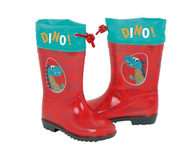 Arditex Regenlaarzen junior PVC/textiel rood/turquoise maat 24