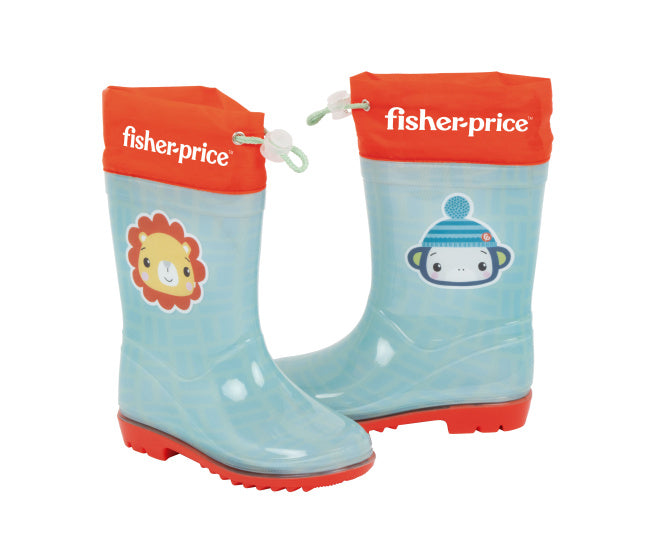 Arditex Regenlaarzen Fisher-Price junior PVC textiel lichtblauw rood maat 26