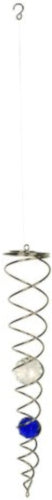 spinner Crystal Vortex 45 cm RVS/glas zilver/blauw