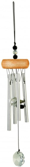 windgong Gem Tunes 27 cm staal/hout zilver 3-delig