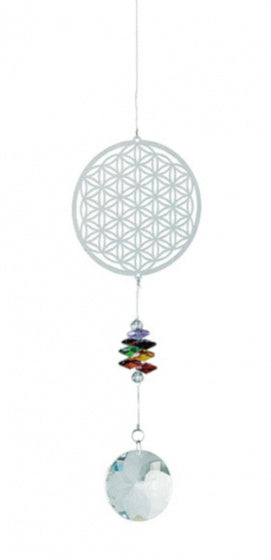 windspinner Magic Bloem 40 cm glas zilver