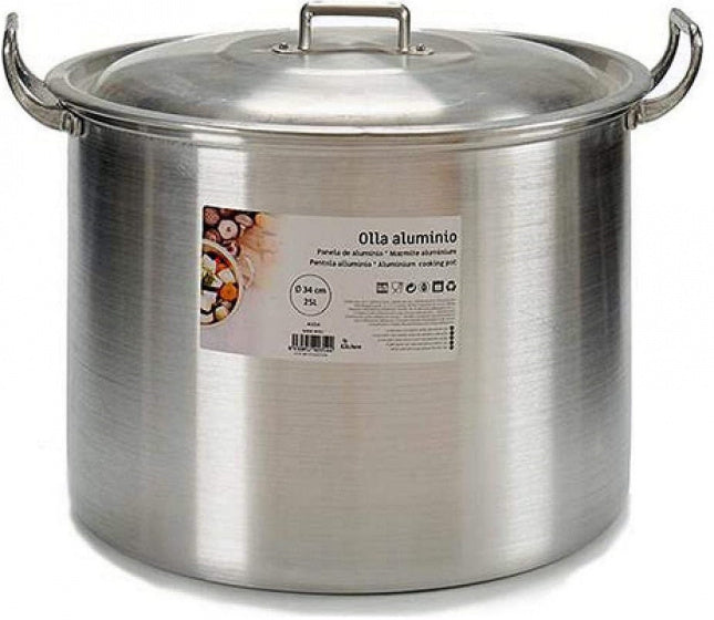 kookpan 25 liter 46 x 37 x 34 cm aluminium zilver