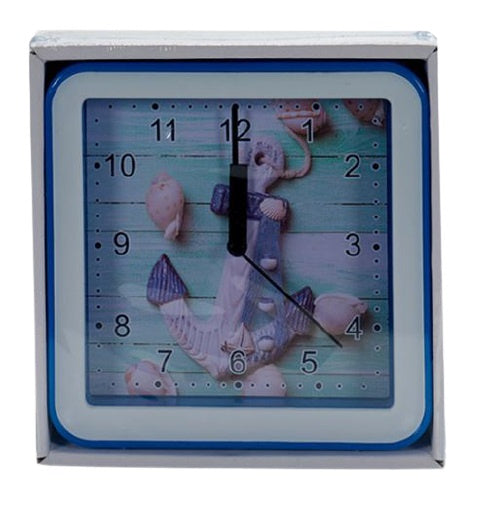wekker Anker junior 15 x 4,3 x 15 cm blauw/wit