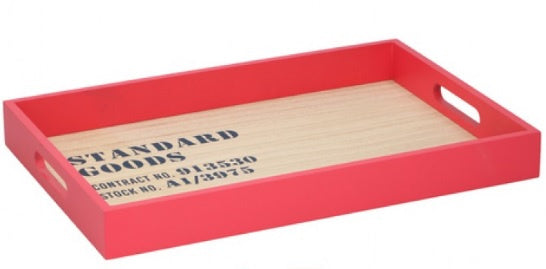 dienblad 37x25x4 cm hout rood