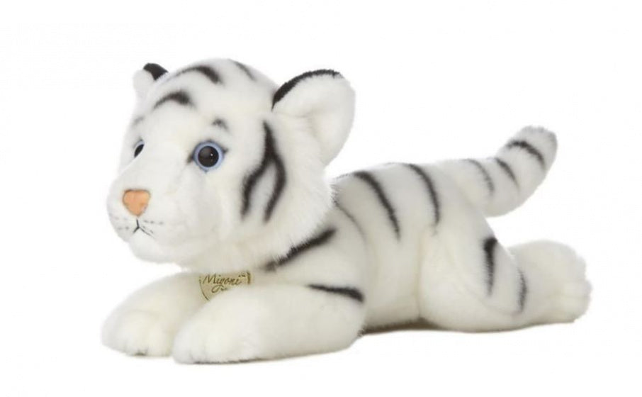 knuffeltijger MiYoni junior 28 cm pluche wit/zwart