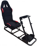game-simulator met opvouwbare sportstoel zwart