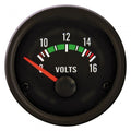 voltmeter 52 mm 12 Volt zwart