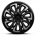 wieldoppen Estoril 15 inch ABS zwart/zilver set van 4