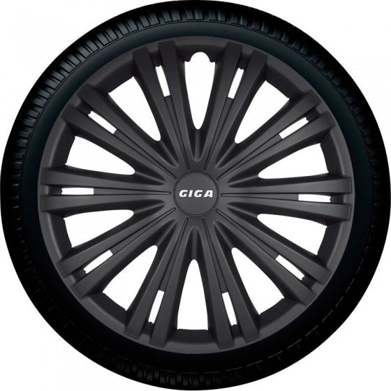 wieldoppen Giga 14 inch ABS matzwart set van 4