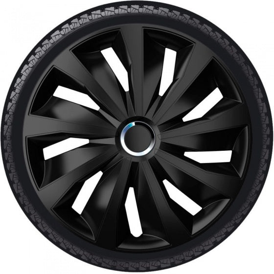 Autostyle Wieldoppen Grip 14 inch zwart set van 4