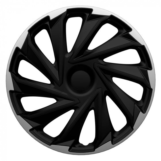 wieldoppen Misano 15 inch zwart/zilver set van 4