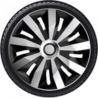 wieldoppen Penta 15 inch ABS zilver/zwart set van 4