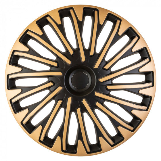 wieldoppen Soho 13 inch ABS zwart/goud set van 4