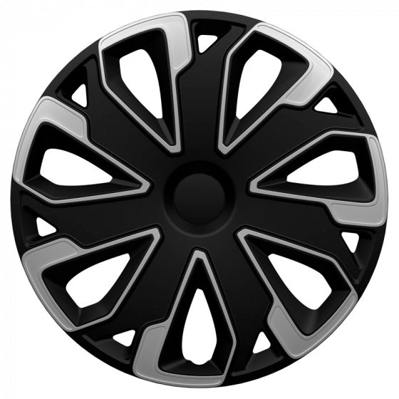 Autostyle Wieldoppen Ultimo 15 inch zwart/zilver set van 4