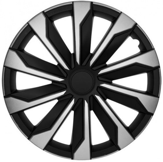 wieldoppen Typhoon 16 inch ABS zilver/zwart 4 stuks