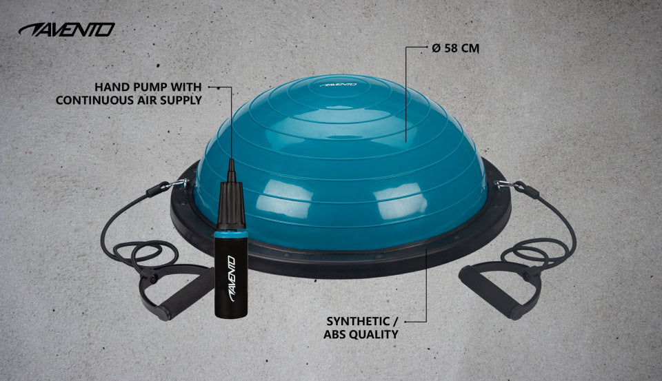balanstrainer 58 cm vinyl blauw/zwart 4-delig
